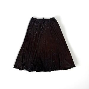 VTG Y2K‎ 90's Apt 9 Black Velvet Crinkle Stretch Elastic Waist Skirt Witchy Goth